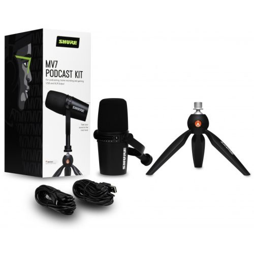 Shure MV7-K BNDL + statyw mikrofon pocastowy