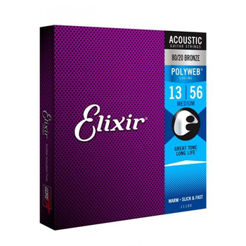 Elixir 11100 PolyWeb Bronze Medium 13-56 struny do gitary akustycznej