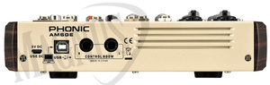 Phonic AM6GE mikser analogowy z interfejsem USB, menu PL, odtwarzaczem (USB/SD) MP3, WAV, FLAC i Bluetooth