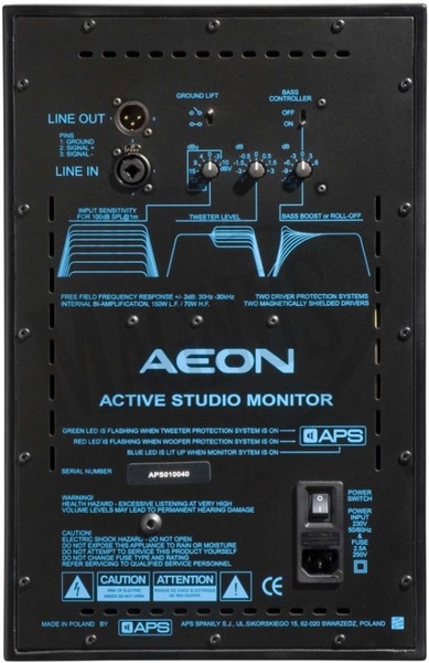 APS AEON - czarny półmat, kopułka tytanowa aktywny monitor studyjny