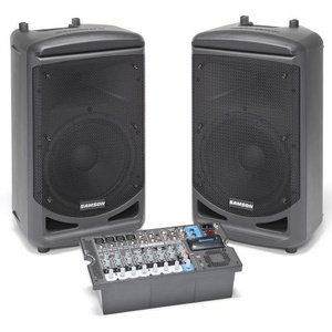 Samson XP1000B zestaw nagłośnieniowy z wbudowanym interfejsem Bluetooth, 2 x 500W klasa-D, 2x10" LF + 1HF, mikser 4xMIC/LINE, 2xSTEREO JACK/RCA