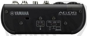 Yamaha AG06 MK2 B - mikser do streamingu z wbudowanych interfejsem audio USB