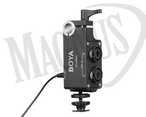 BOYA BY-MA2 dwukanałowy mikser audio XLR do lustrzanek cyfrowych i kamer