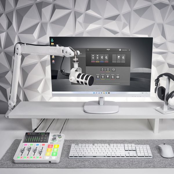 RodeCaster DUO White studio produkcji podcastów