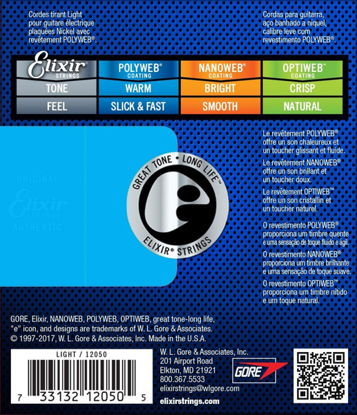 Elixir 12050 Light (10-46) PW struny do gitary elektrycznej