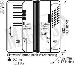Weltmeister Perle 26/48/II/3 akordeon