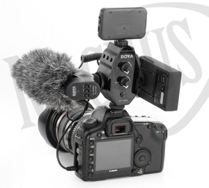 BOYA BY-MP4 2-kanałowy mikser, wejścia TRRS 3.5mm i 3.5mm TRS. Wyjście jack TRS 3.5 mm