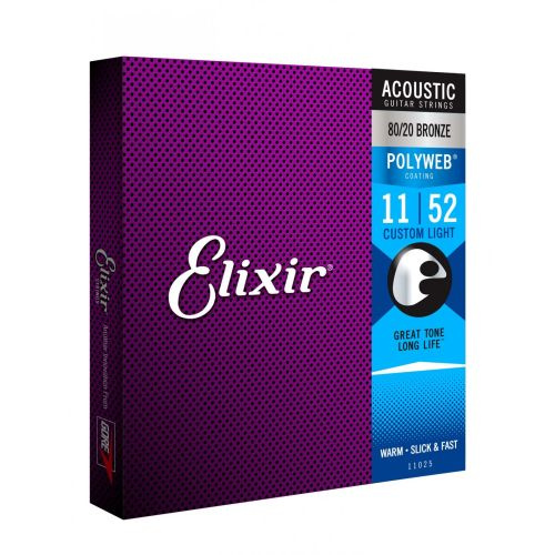 Elixir 11025 PolyWeb Bronze Custom Light 11-52 struny akustyczne struny do gitary akustycznej