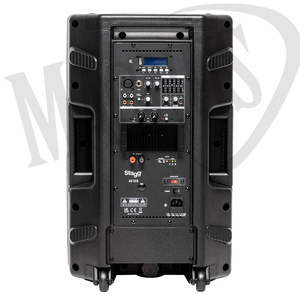 Stagg AS 12B  - dwudrożna kolumna aktywna 300W UHF w zestawie z dwoma mikrofonami