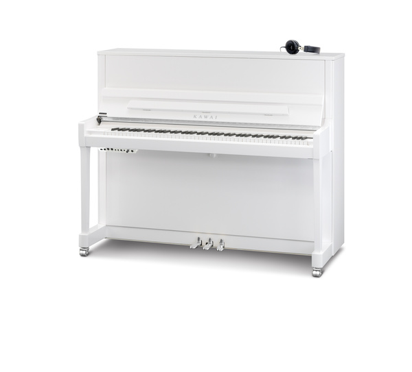Kawai K-300 ATX4 WH Silver — Pianino akustyczne z hybrydowym systemem AnyTime X4