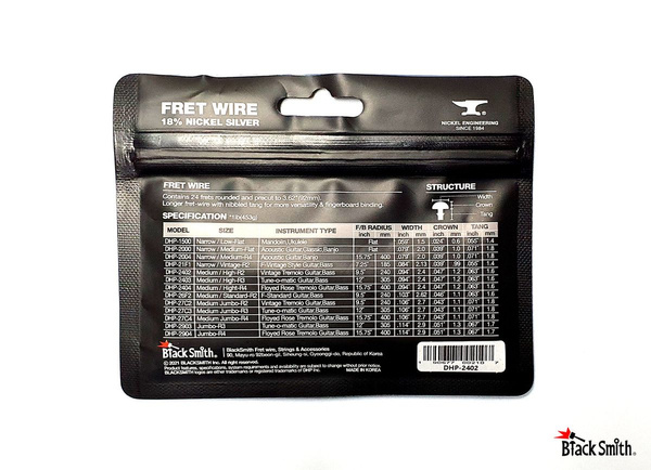 BlackSmith Fret Wire DHP-27C4 - komplet progów do gitary elektrycznej 24 szt.
