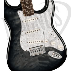 Squier FSR Affinity Series Stratocaster QMT, LF, White Pearloid Pickguard, Black Burst gitara elektryczna