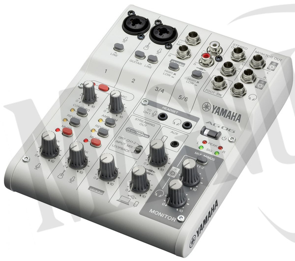 Yamaha AG06 MK2 W - mikser do streamingu z wbudowanych interfejsem audio USB