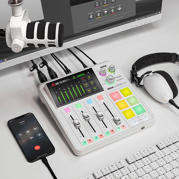 RodeCaster DUO White studio produkcji podcastów