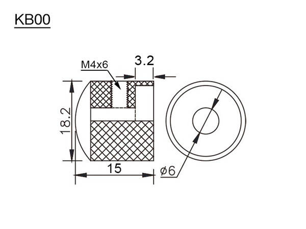 Goldo KB00G - gałka na potencjometr