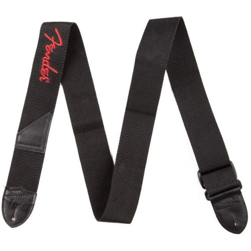 Fender Logo Czarny/Czerwony pasek