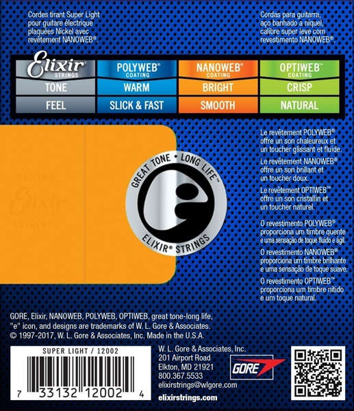 Elixir 12002 Super Light (09-42) NW struny do gitary elektrycznej