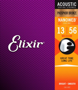 Elixir 16102 Phosphor Bronze Medium (13-56) NW struny do gitary akustycznej