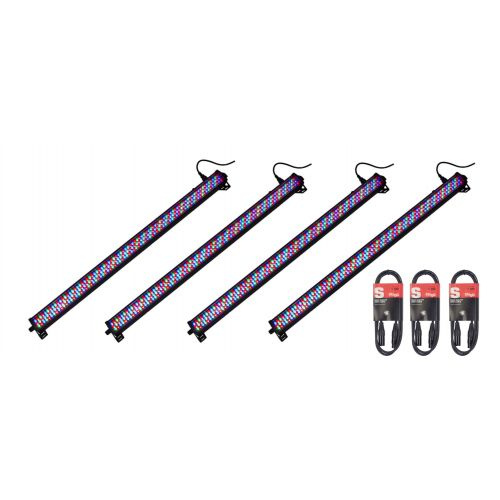 Led Bar Light GO x 4 szt + Kable SDX 1,5m Stagg