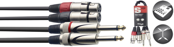 Stagg STC060PXF podwójny kabel połączeniowy 60cm