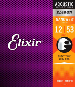 Elixir 11052 NanoWeb Bronze 80-20  struny do gitary akustycznej