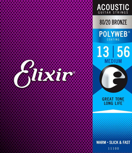Elixir 11100 PolyWeb Bronze Medium 13-56 struny do gitary akustycznej