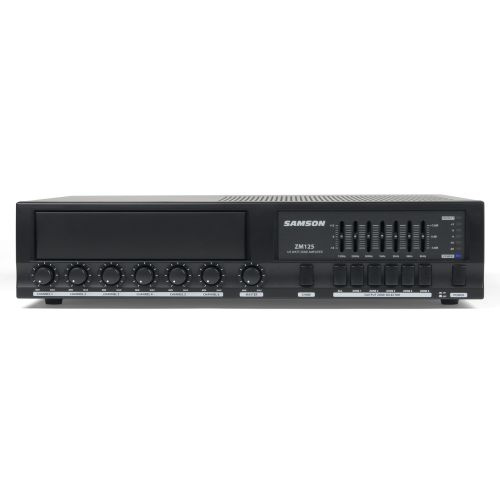 Samson ZM125  wzmacniacz pięciostrefowy z wbudowanym mikserem  (70/100V/125W/4ohm), 4 xMIC, 2x Stereo
