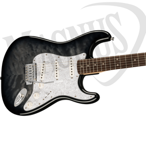 Squier FSR Affinity Series Stratocaster QMT, LF, White Pearloid Pickguard, Black Burst gitara elektryczna
