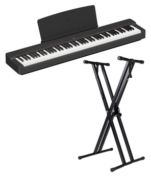 Yamaha P-225 B pianino cyfrowe ze statywem Guitto 