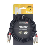Stagg NTC1CR  - podwójny kabel połączeniowy 1m