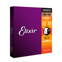 Elixir 16052 Phosphor Bronze Light 12-53 NW struny do gitary akustycznej
